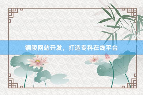 铜陵网站开发，打造专科在线平台