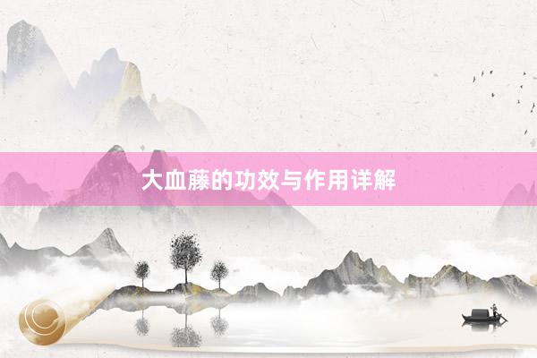 大血藤的功效与作用详解